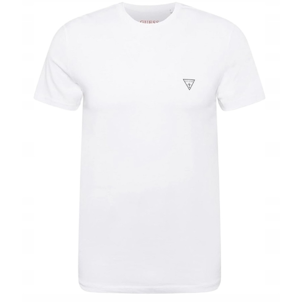 KAOS GUESS PRIA CN SS 100 CORE Kaos One-Point, TRUE WHITE (Putih)