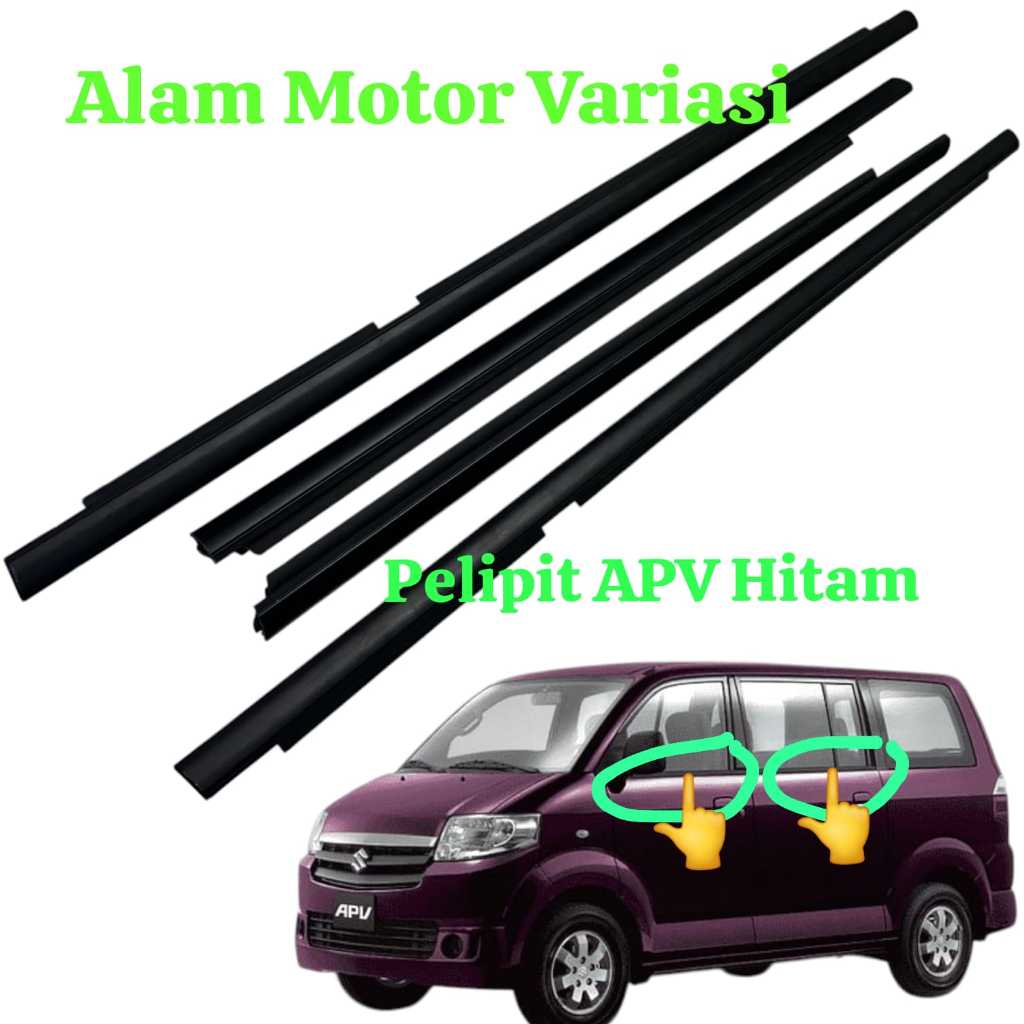 KARET PELIPIT KACA LUAR APV HITAM 1SET