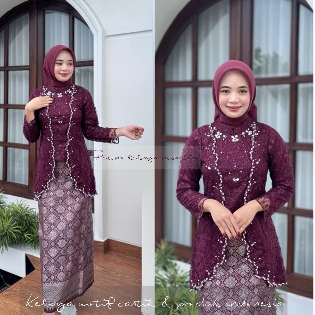 KEBAYA ZAHRA/kebaya brokat/Kebaya lamaran/kebaya tile/Kebaya Modern/Kebaya Wisuda/Set Kebaya
