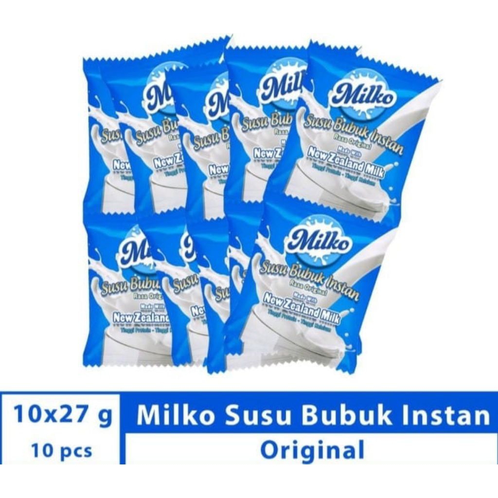 Milko susu bubuk instant, 1 renceng isi 10 sachet