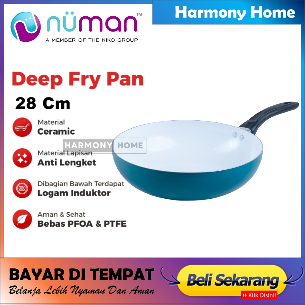 Wok Pan NUMAN 28 Cm Wok Pan Marbel Anti Lengket Wajan Anti Lengket Wajan Marbel