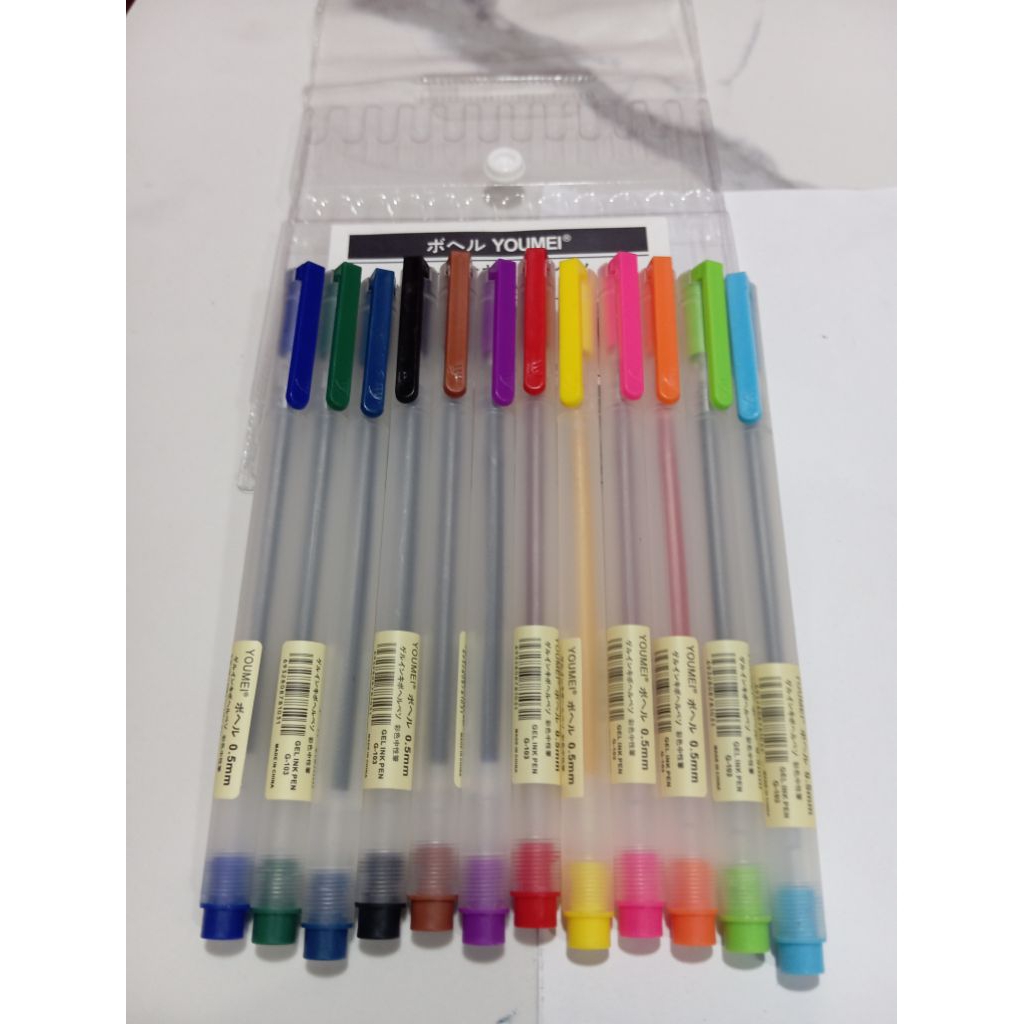 

Pulpen/Pen/ Ballpoint Gel 0.5 12 warna merek Youmei kualitas terbaik harga murah