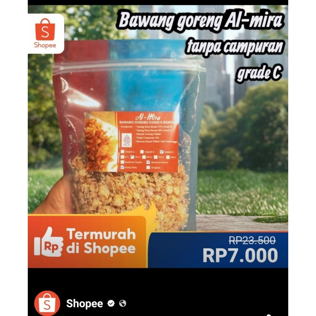 

Bawang Goreng GRADE C ORIGINAL TANPA CAMPURAN UBI.