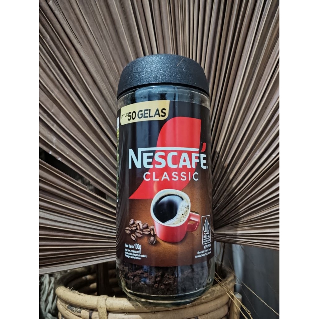 nescafe classic 100 gr jar.botol kaca.toples