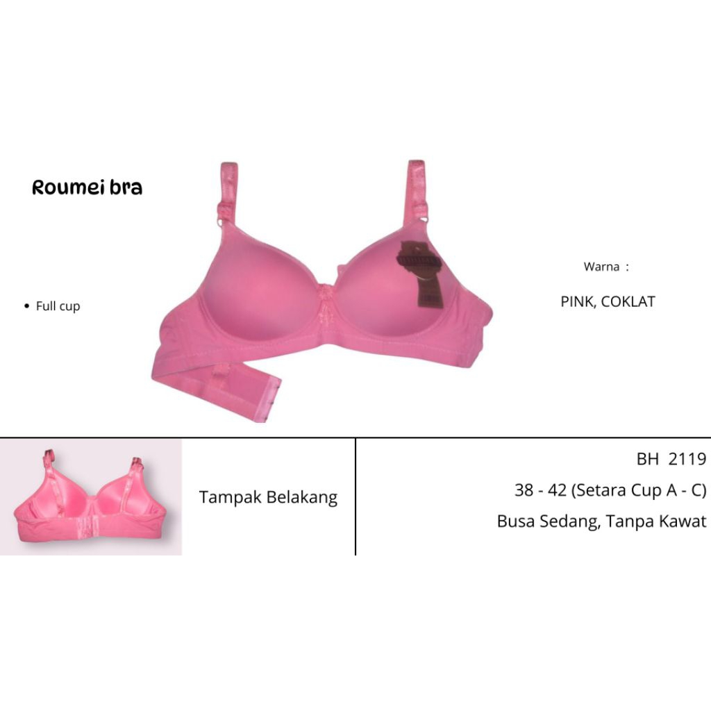 BH Wanita Roumei Kait 3 | Bra Motif Polos | Bh Wanita Murah WARNA RANDOM