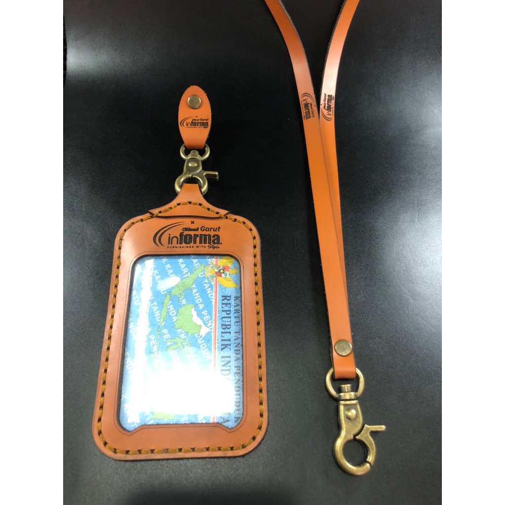 

name tag id card holder kulit sapi asli id card cutom model baru