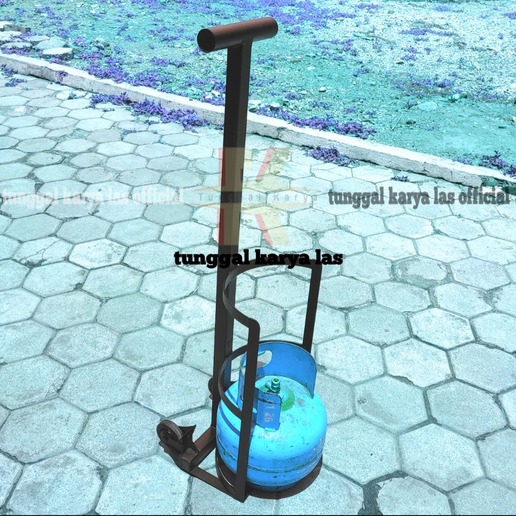Troli Roda Tabung Lpg Tanpa Angkat Troli Galon Aqua Gas Trolley Troly Tabung Gas Lory Lorry Tabung