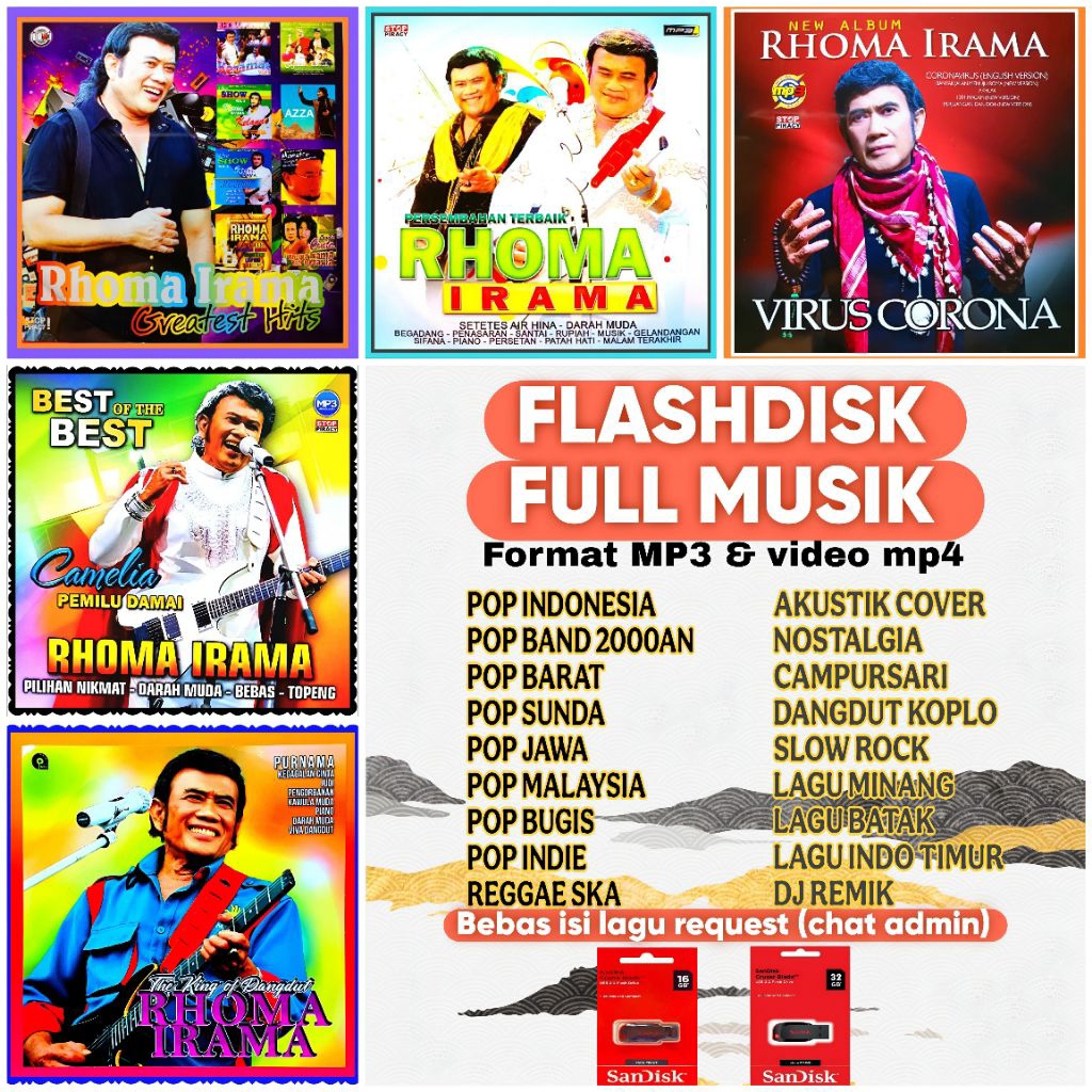FLASH DISK LAGU KENANGAN RHOMA IRAMA TERPOPULER SEPANJANG MASA - FLASH DISK LAGU NOSTALGIA INDONESIA
