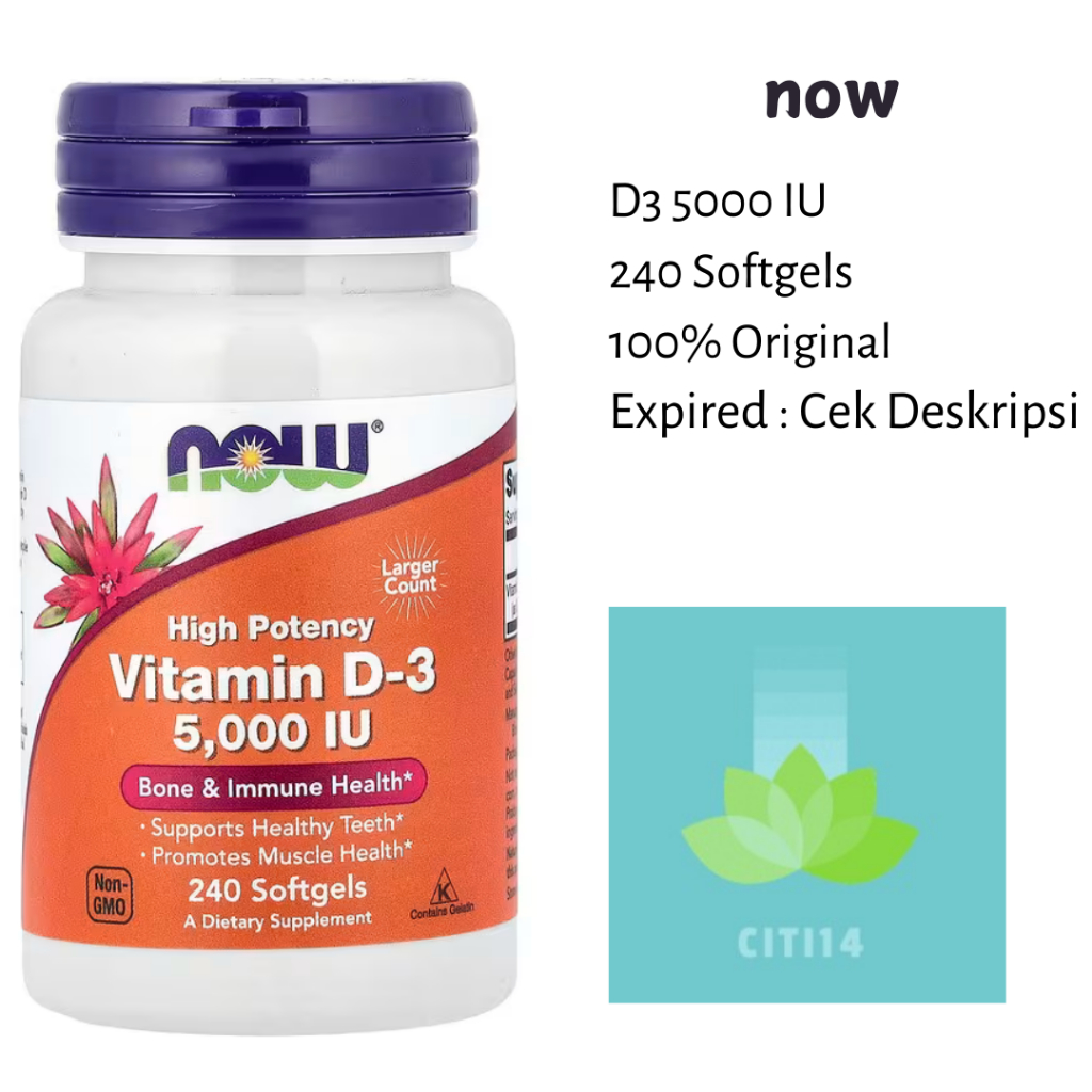 Now D3 5000 IU 240 Gells Vitamin D3 5000IU
