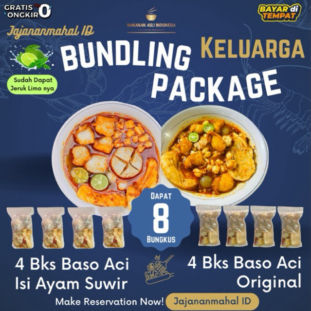 

Baso Aci Instan Paket Bundling 8 Bungkus Hemat, 4 Original dan 4 Ayam Suwir Kuah Pedas Jawa Barat