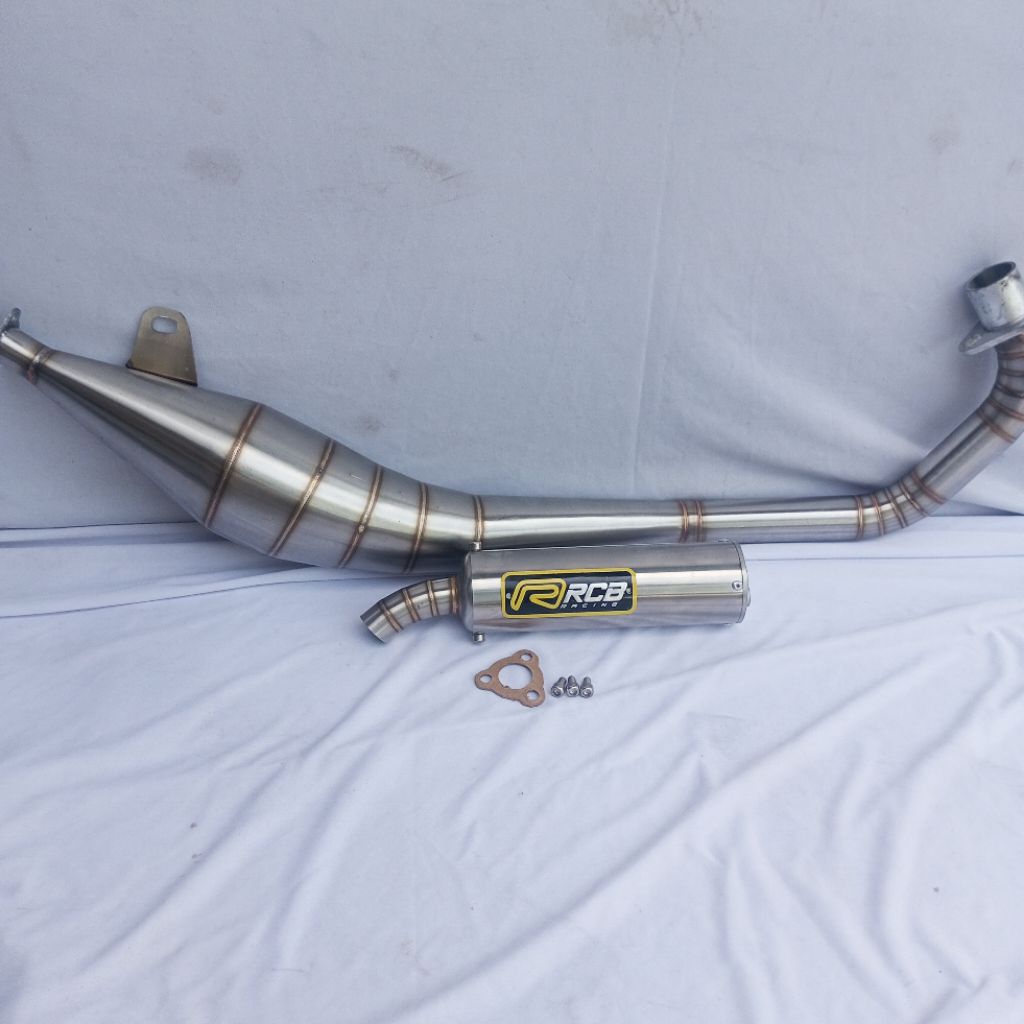 knalpot standar racing satria 2tak tipe samping RCB full stainless