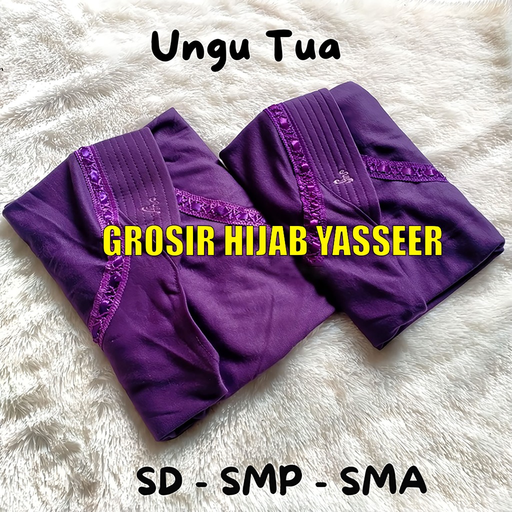 Jilbab Anak Rabbani Ungu Tua Nyaman Adem Premium / Kerudung Sekolah anak Rabbani warna ungu tua PAUD