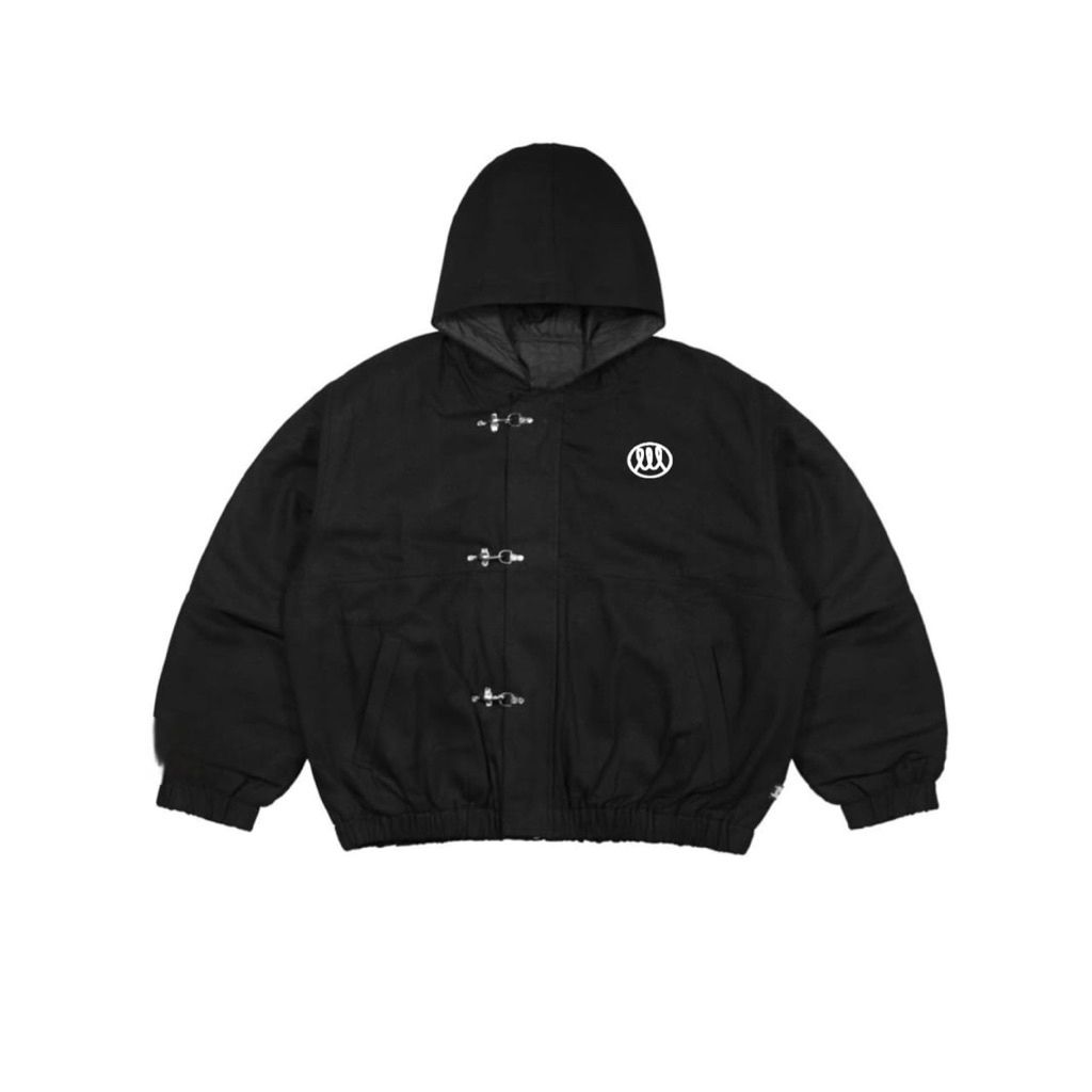 Wardkick Fireman Clasp Hoodie Zipper Canvas Black
