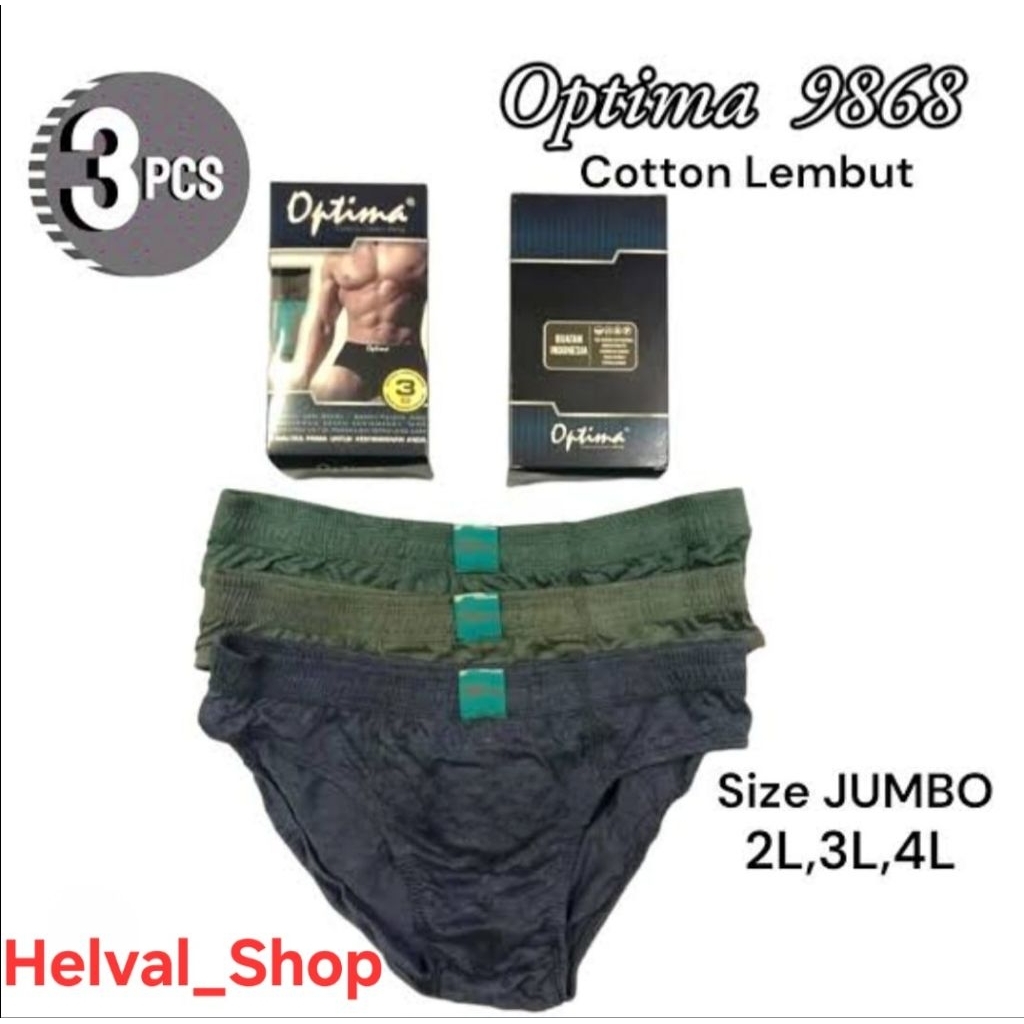 ( CD.07 ) Celana Dalam pria Optima 9868 (3 Pcs) 2L/ XXL