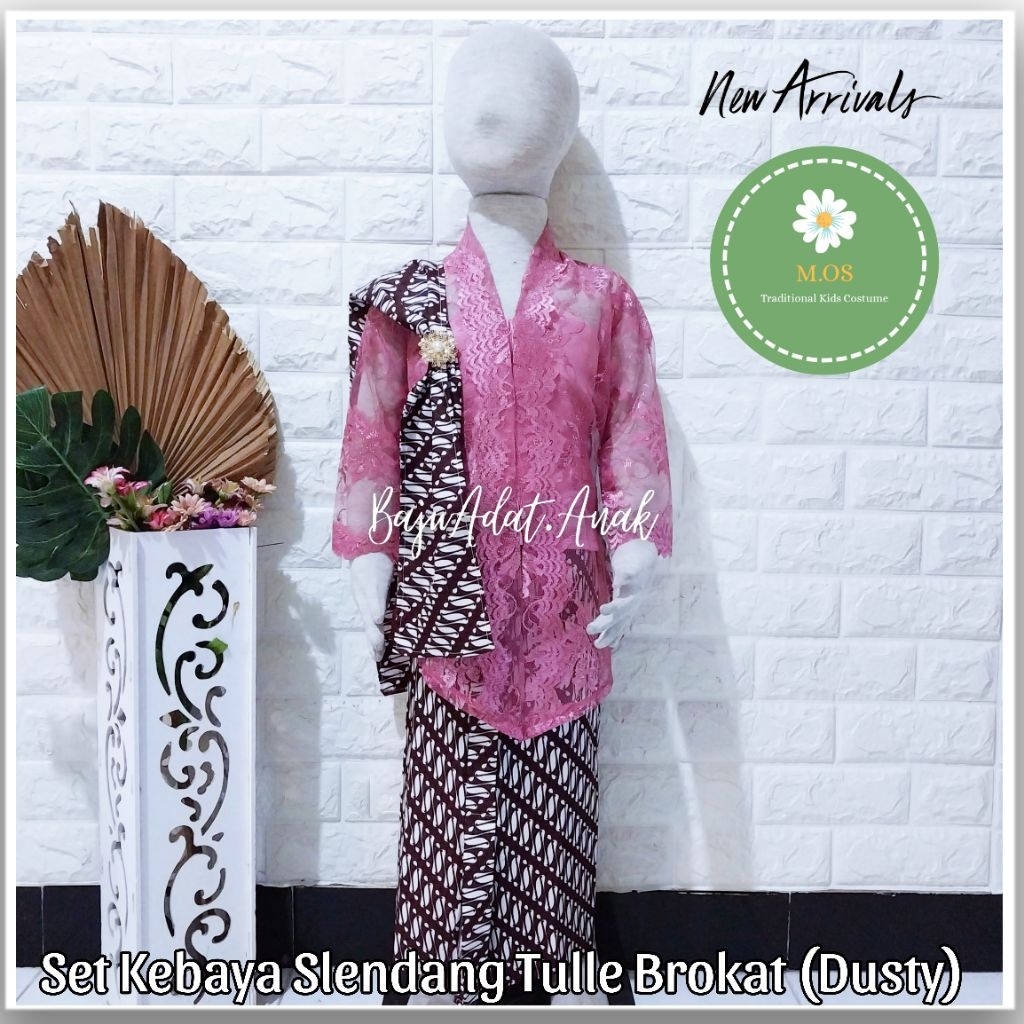 SET KEBAYA  BROKAT TULLE SELENDANG ANAK (SMALL CUTTING)| KEBAYA BROKAT ANAK | KEBAYA BAJU ADAT JAWA 