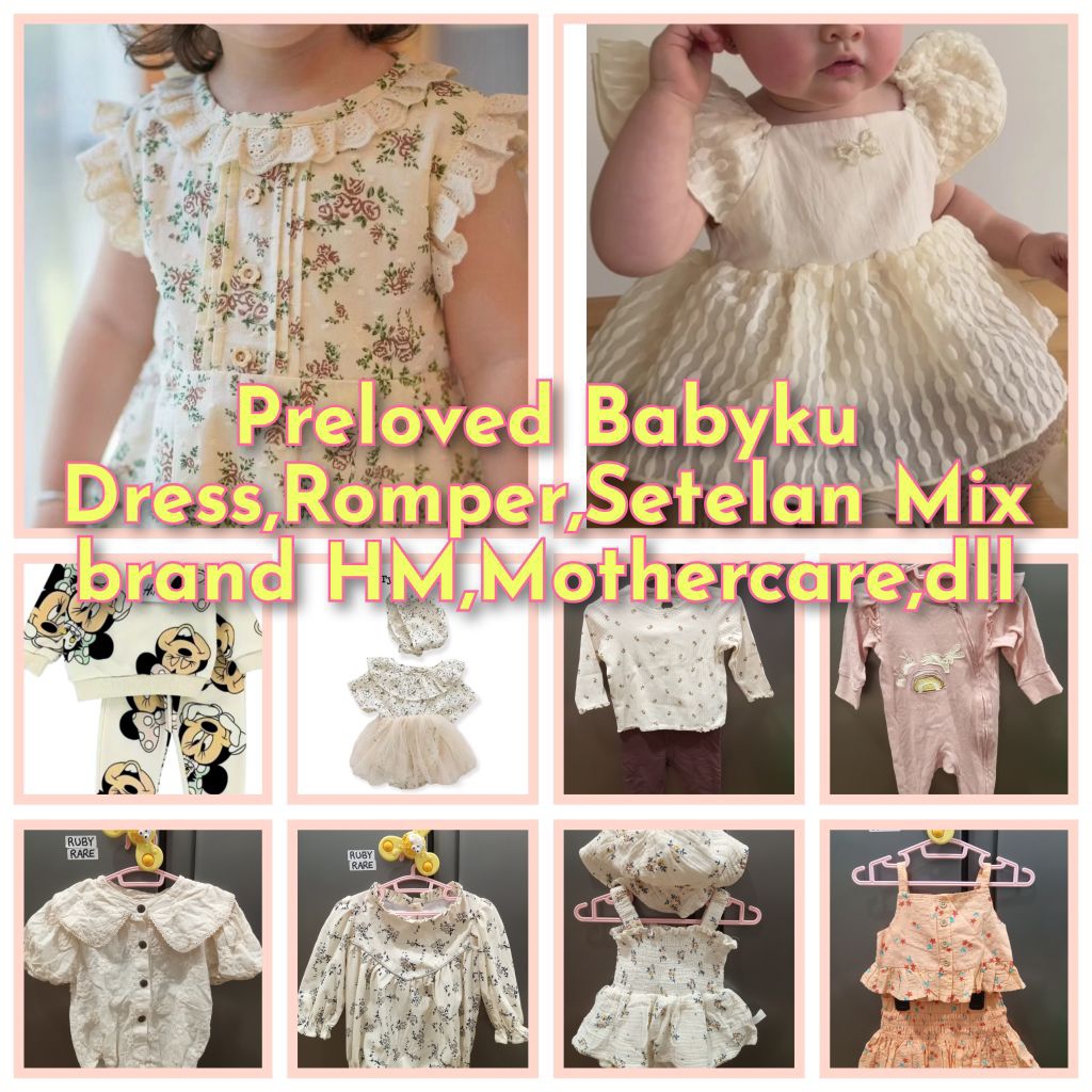 Preloved dress anak bayi lucu gemoy | Romper Jumper Dress ultah | Dress pesta Bayi | Dress Aqiqah an