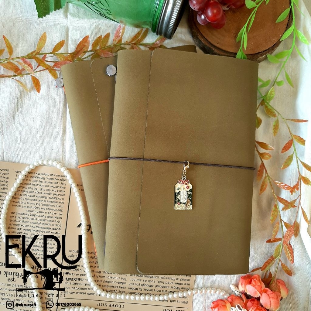 

A5 - FLAP - GENUINE LEATHER COVER TRAVELERS NOTEBOOK DIARY JOURNAL