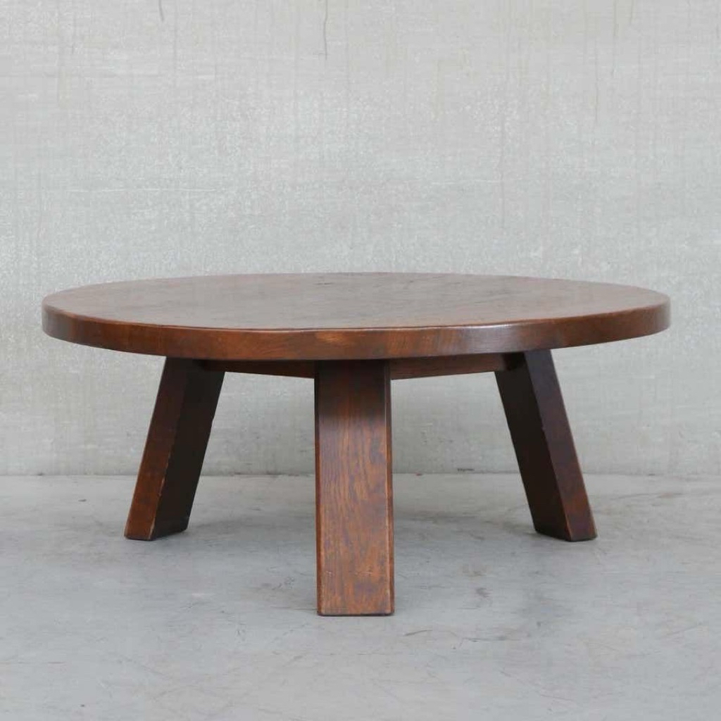 Meja Bulat Laminasi Kaki Kayu Meja Kopi Bulat Minimalis