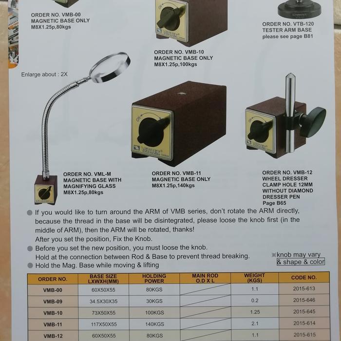 Magnetic stand only / magnetic base only VERTEX type VMB-11