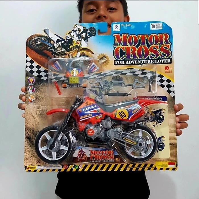 Mainan Miniatur Diecast DIY Motor Trail Cross - Mainan Motor Cross