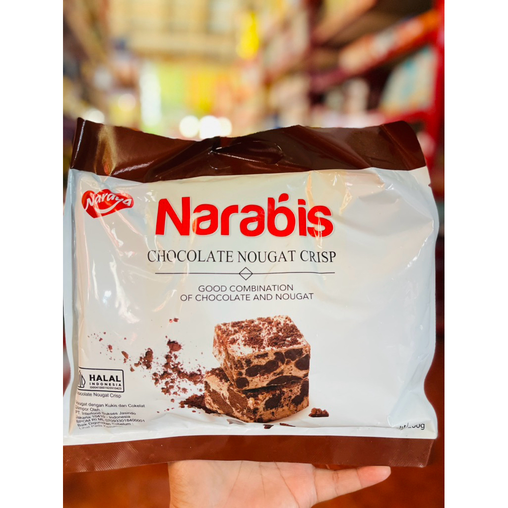 

Narabis Nougat coklat 200gr/cemilan nougat kenyal dan lembut