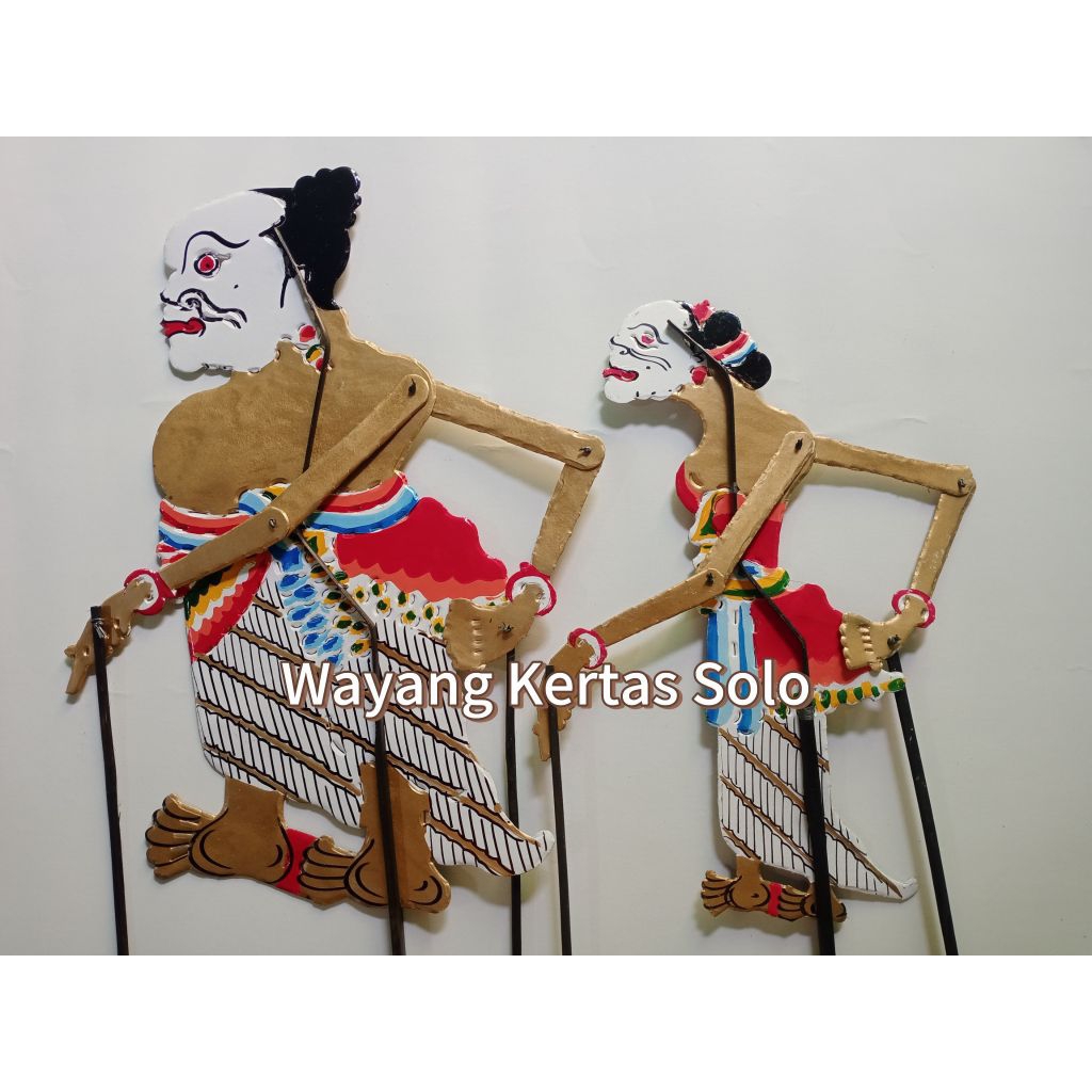 Wayang Kulit Kertas wayang mainan Sepasang Cangik & Limbuk