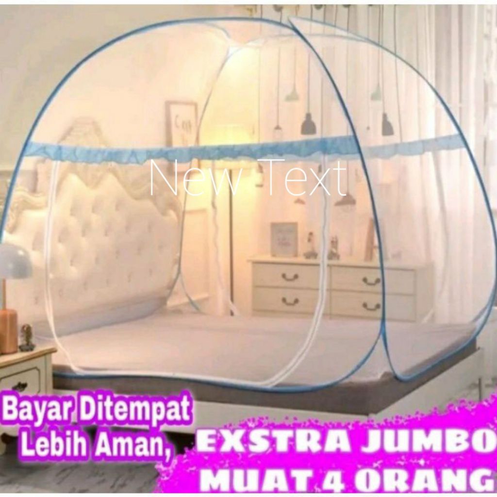 Kelambu Tenda Kelambu Lipat 200x200 Original Tempat Tidur Dewasa Kelambu Nyamuk Jumbo Kotak