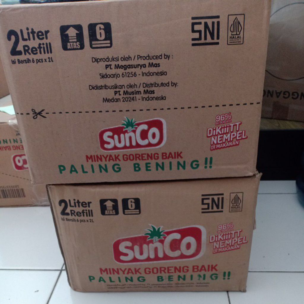 

1karton isi 6pcs minyak sunco 2L