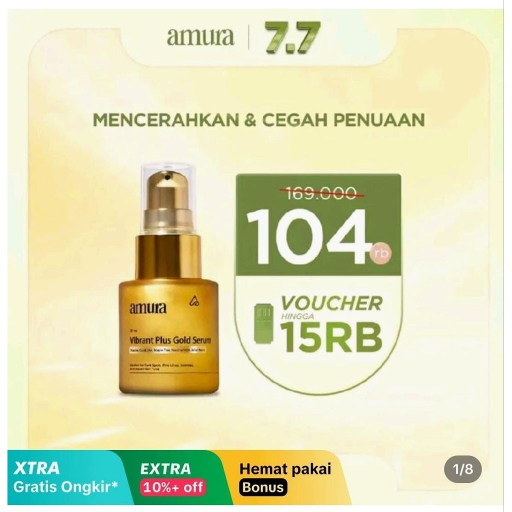 Amura Serum Gold Serum Flek Hitam Wajah Kusam Cantik Bersinar