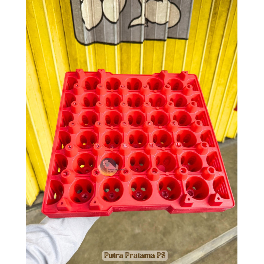 [5 PCS] Egg Tray Plastik Kuning dan Merah Original Medion Tebal Kuat
