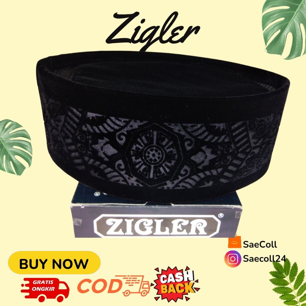 TERBARU DAN TERMURAH- Peci songkok kopiah Hitam Motif Bunga Plong 7