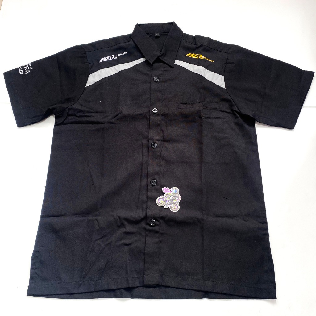 BAJU KEMEJA OTOMOTIF BAJU MEKANIK HITAM FDR ULTIMATE