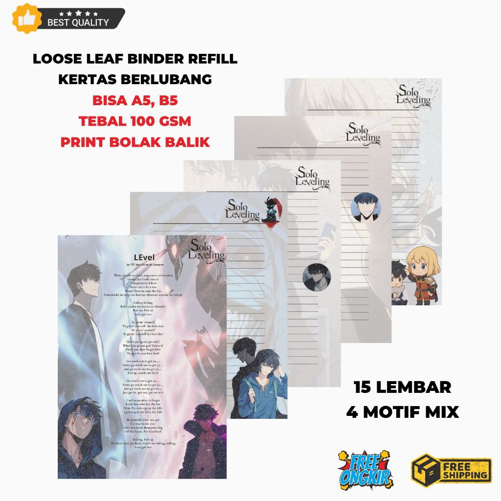 

Loose Leaf A5 Solo Leveling | Binder Refill Motif Anime A5