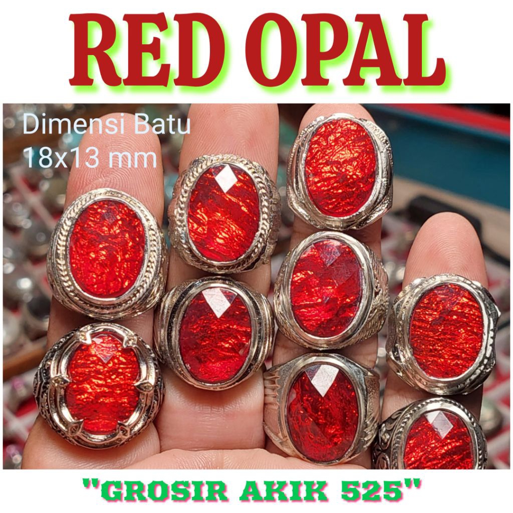 Cincin batu wisanggeni merah RS / red fire opal / racun api merah