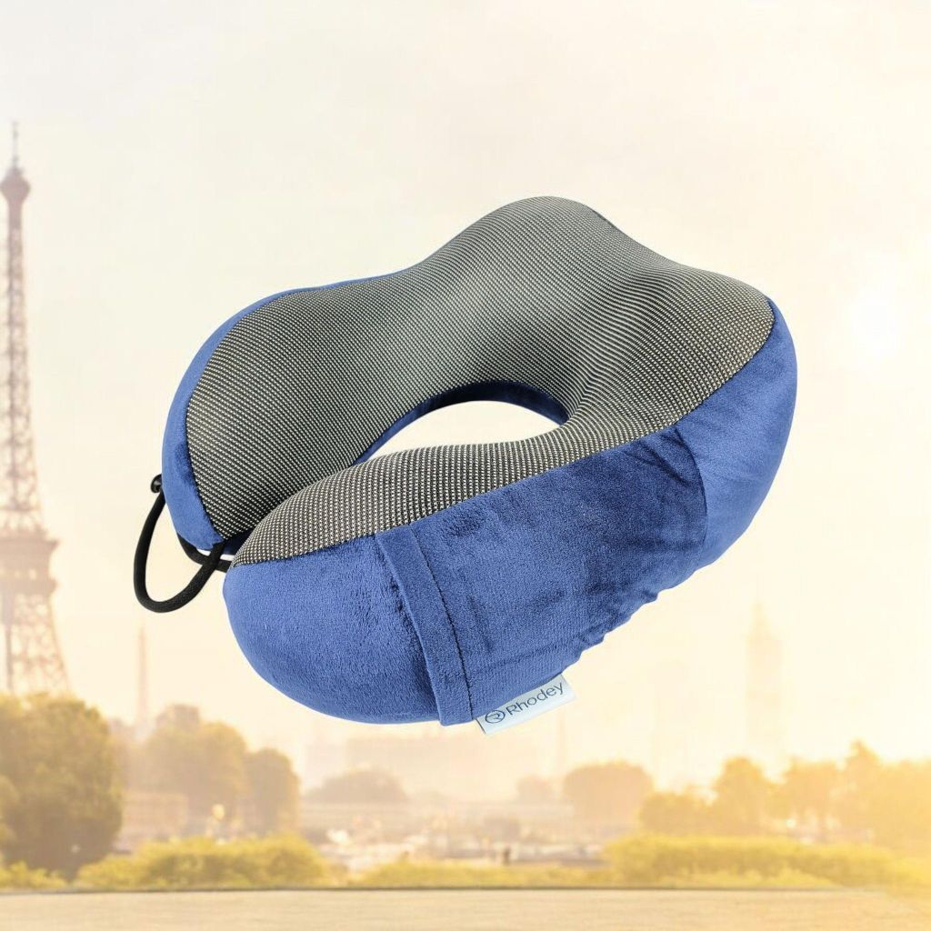 Rhodey Bantal Leher Travel Memory Foam U-Shaped Neck Pillow - SER43