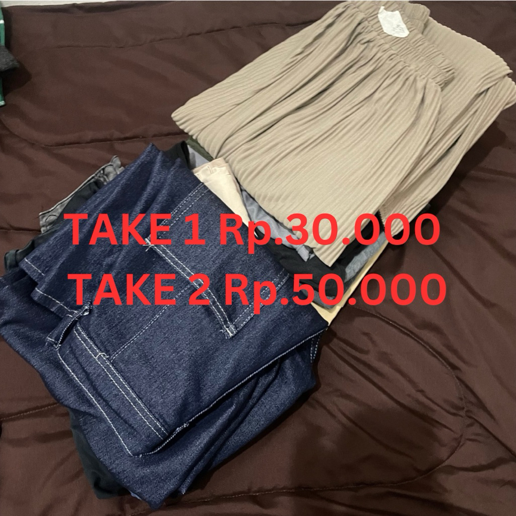 Sale Celana Kain, Kulot, Jeans (Bershka, HnM, etc)