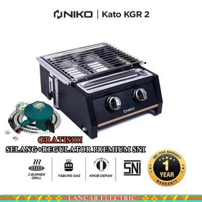 NIKO Kompor Grill 2 Tungku NK KGR 2 Bakar Sosis 2 tungku