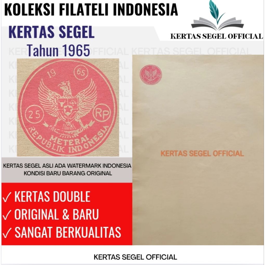 

KERTAS SEGEL TAHUN 1965 ORIGINAL