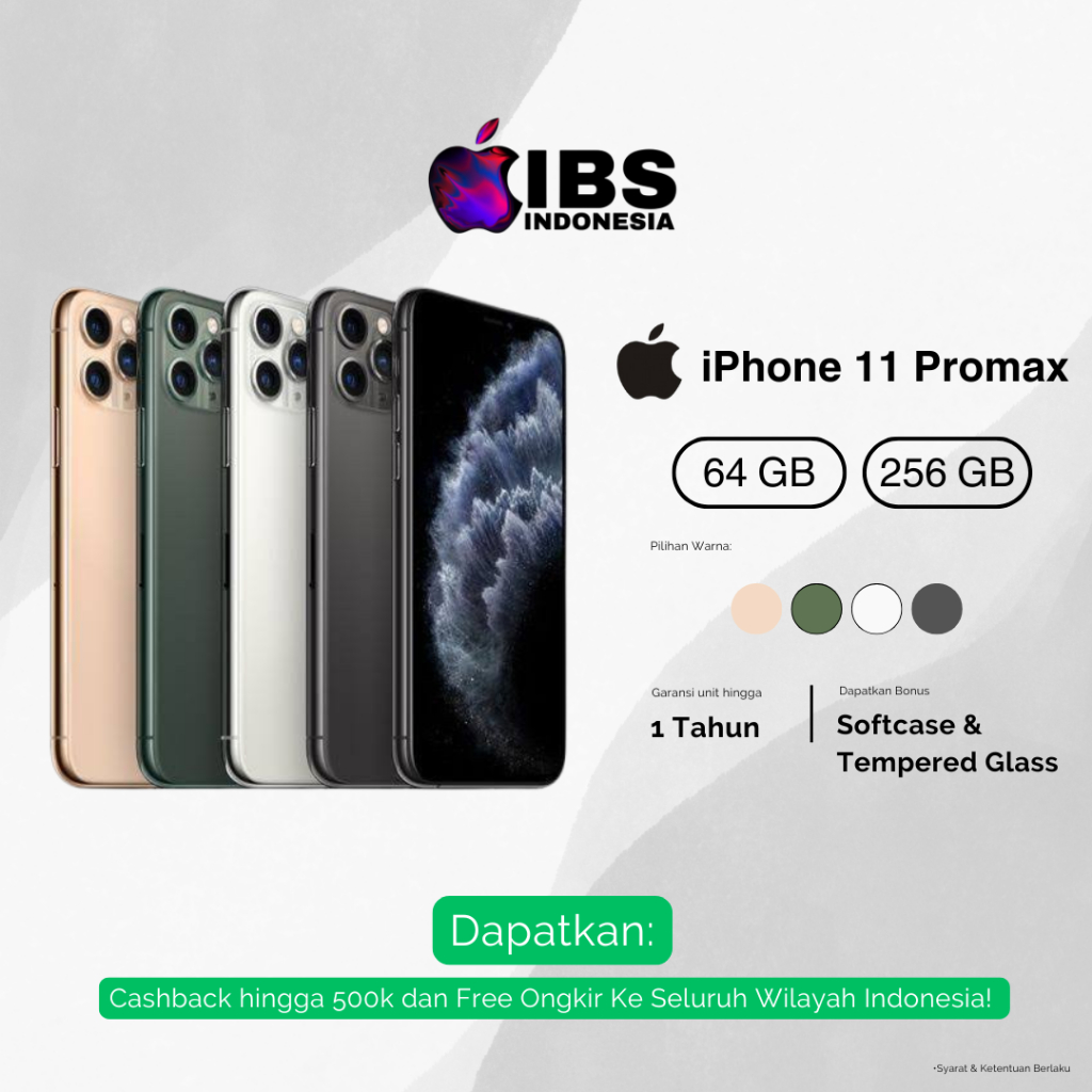 APPLE IPHONE 11 PRO MAX 64GB/256GB SECONDHAND BERGARANSI 1 TAHUN