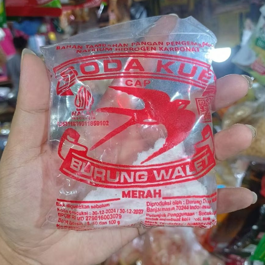 Soda Kue Cap Burung Walet Merah 5gr Pengembang Kue Baking Soda