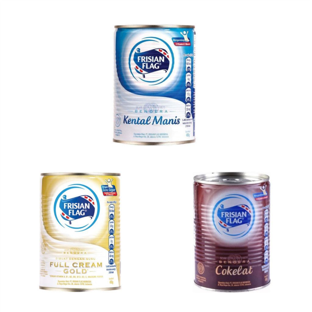 

Frisian Flag Susu Kental Manis Putih - Cokelat - Full Cream Gold 490 gr