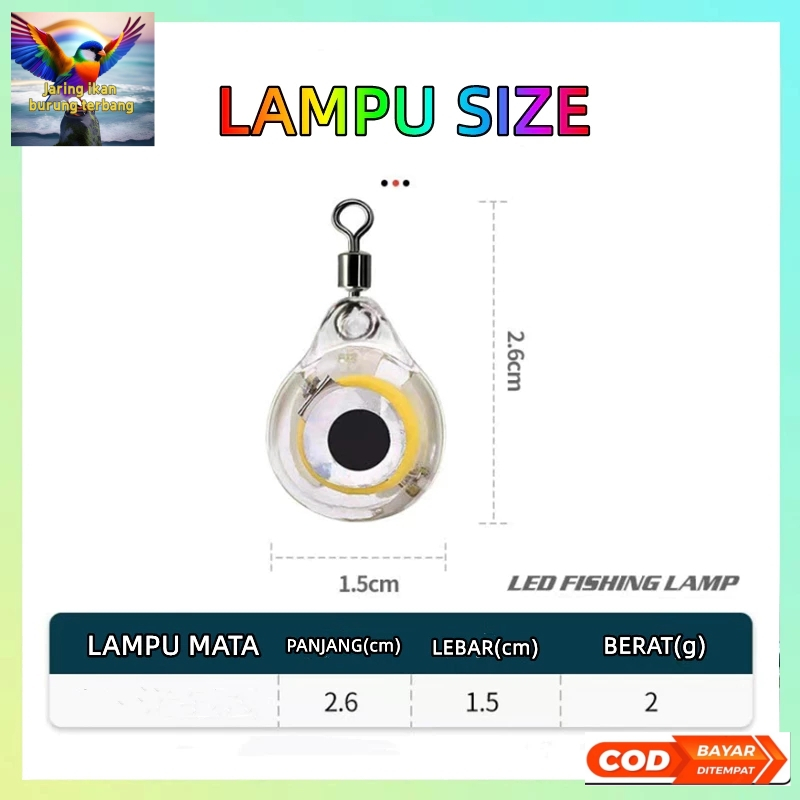 Ready Stock  Lampu LED Perangkap Bentuk Mata Umpan Cumi-cumi