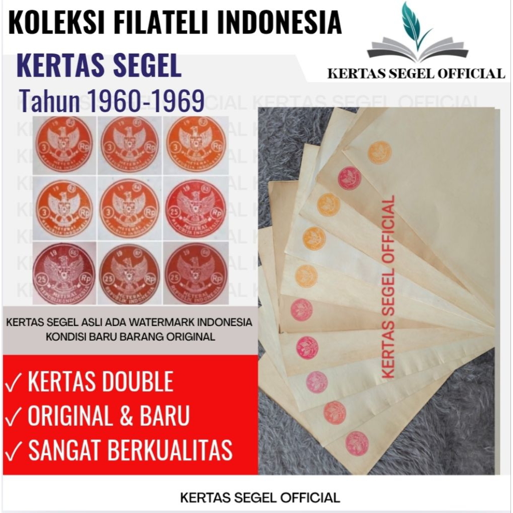 KERTAS SEGEL TAHUN 1960 1961 1962 1963 1964 1965 1966 1967 1968 1969 ORIGINAL