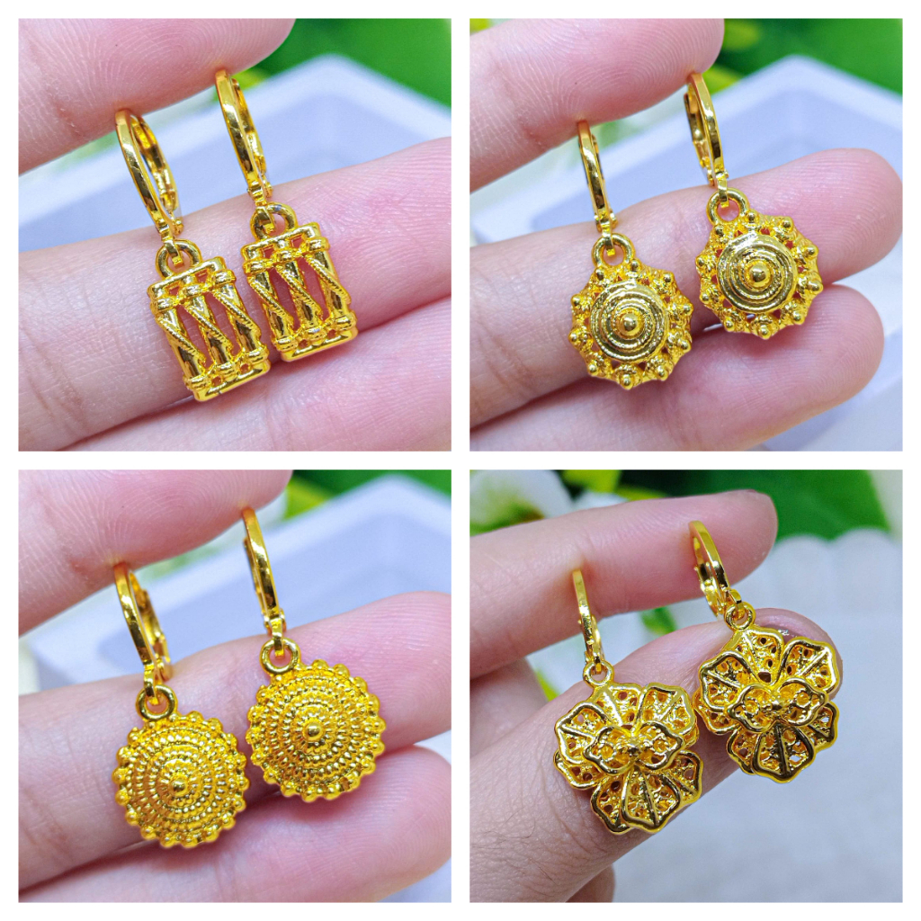 Anting Emas Kuningan Wanita Anti Luntur Mewah Anting Tutup Emas Kuningan Grosir Jewelry Anting Drop 
