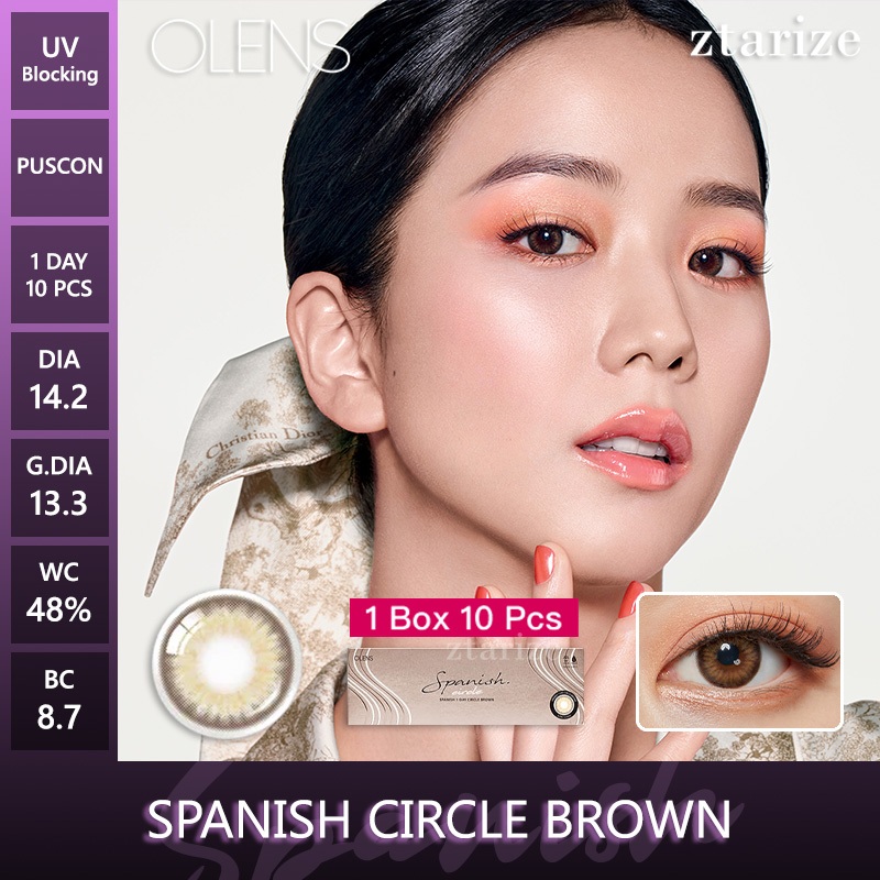 ztarize - Ready Stock - OLENS Spanish Circle Brown 1 Day Daily Soft Contact Lens 1 Box 10P - OLENS x