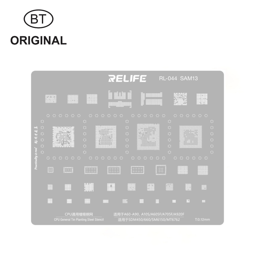 STENCILS CETAKAN REBALL IC BGA CPU RELIFE RL-044 SAM13 SDM450 - SDM660 - SM6150 - MT6762 - SAMSUNG A