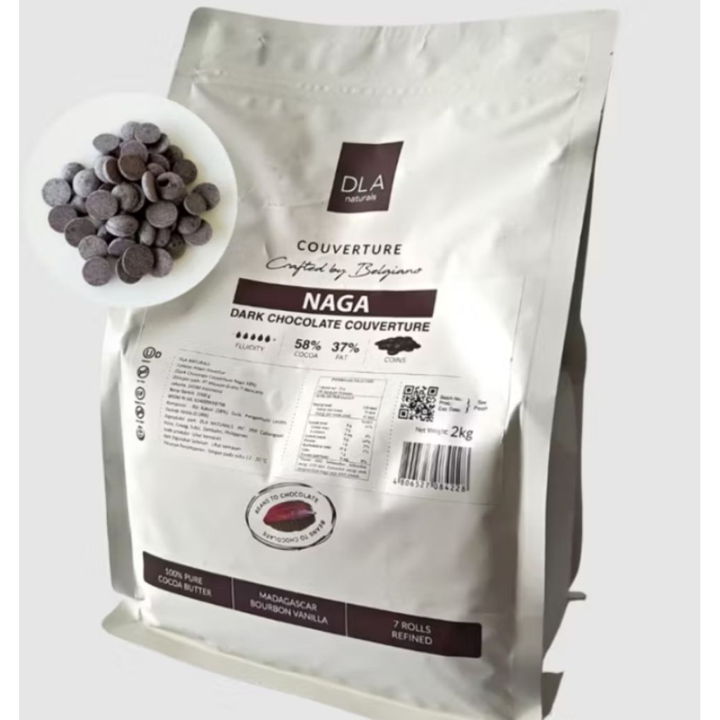 

Dla Naturals Naga 58% Dark Chocolate Couveture 2 kg