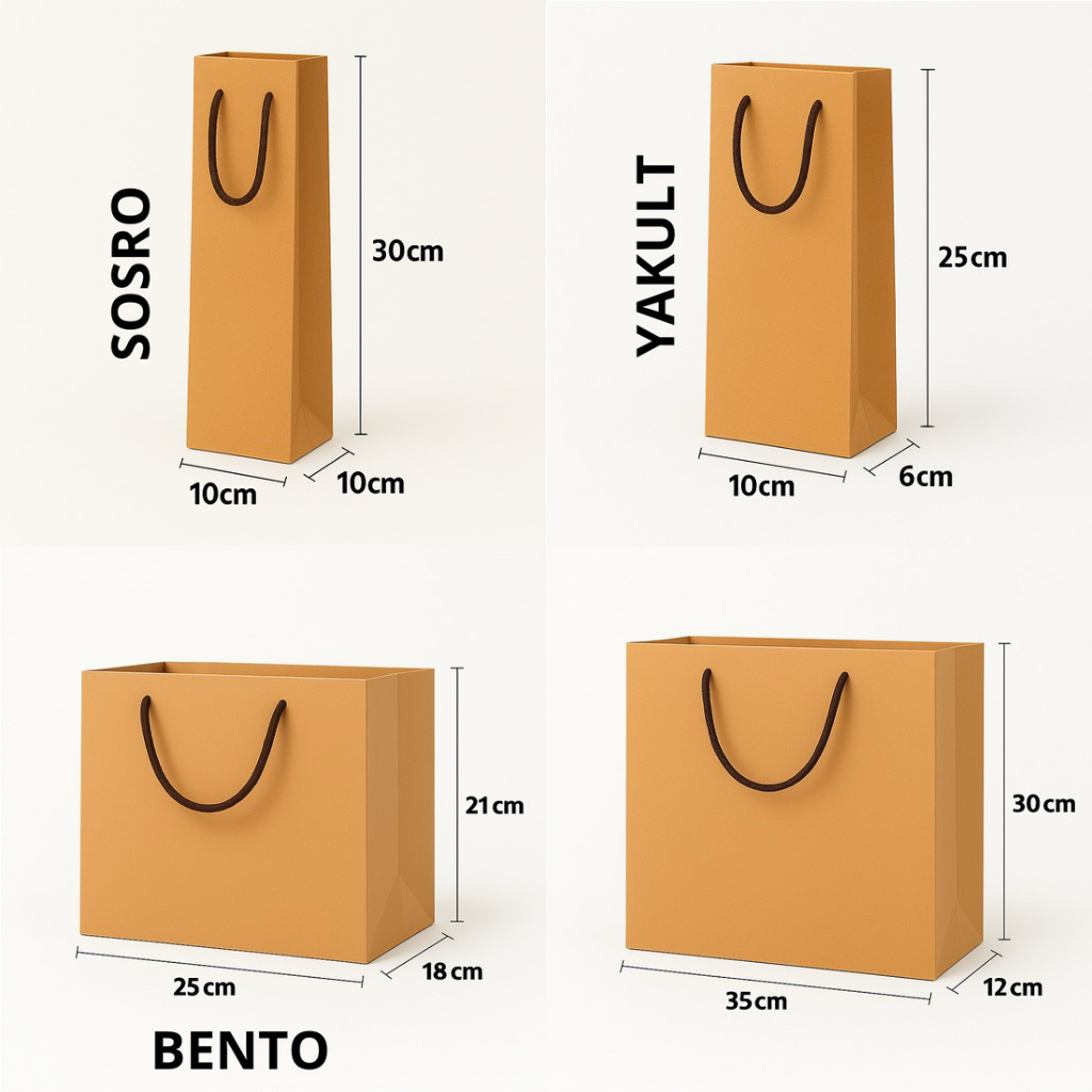 

Paperbag Bento Polos Coklat Murah Tas Kado Yakult Sosro