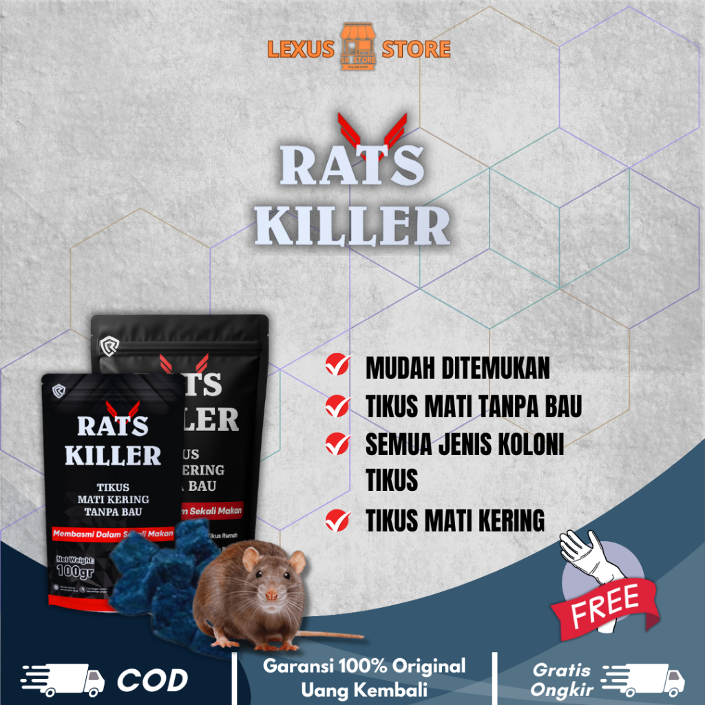 RatKiller Racun Tikus Ampuh Mati Kering Tanpa Bau / Rat Killer Pembasmi Tikus