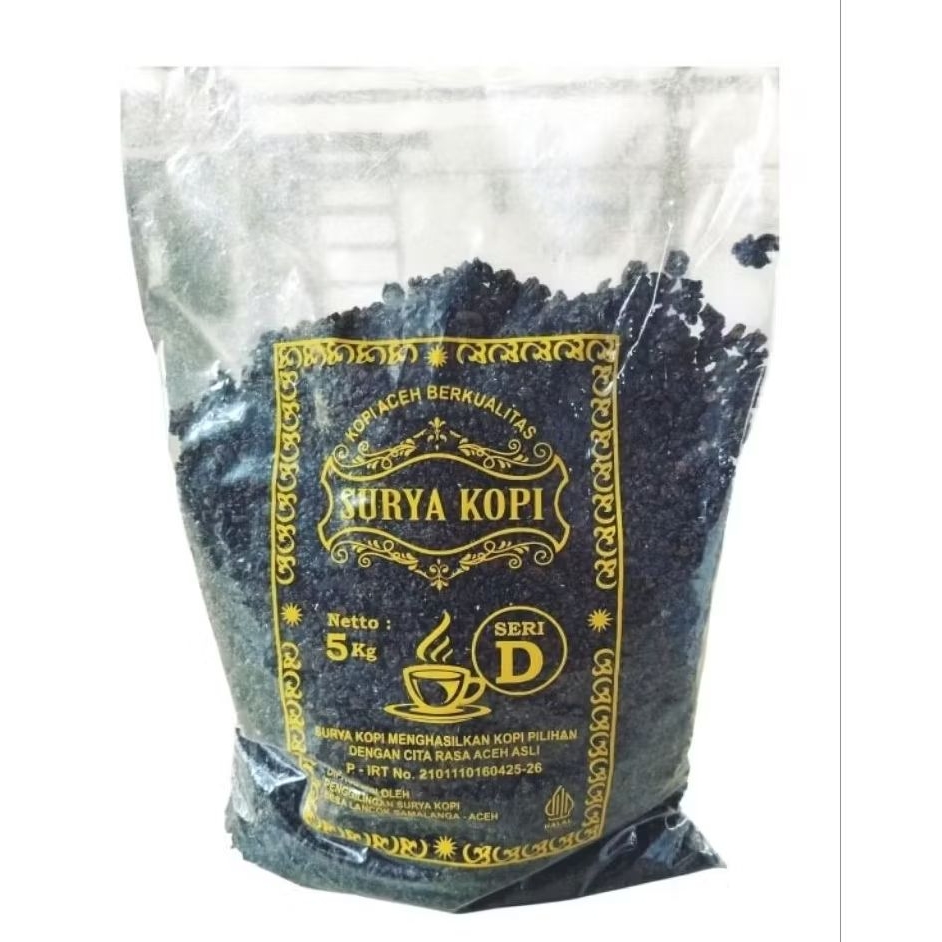 

1kg Bubuk kopi kasar Aceh Merk Surya Seri D